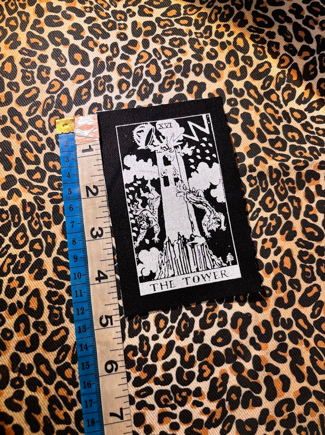 The Tower tarot card patch.