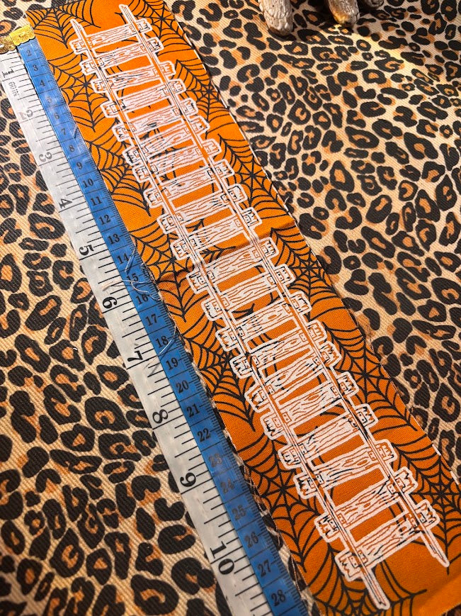 Train tracks sew on patch. 11 inches long