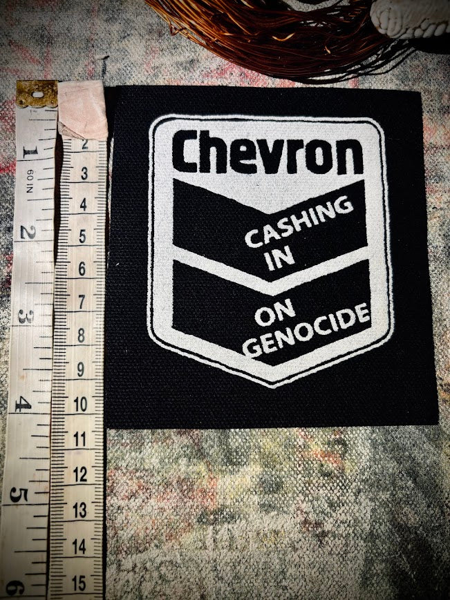 Chevron: cashing in on genocide patch.