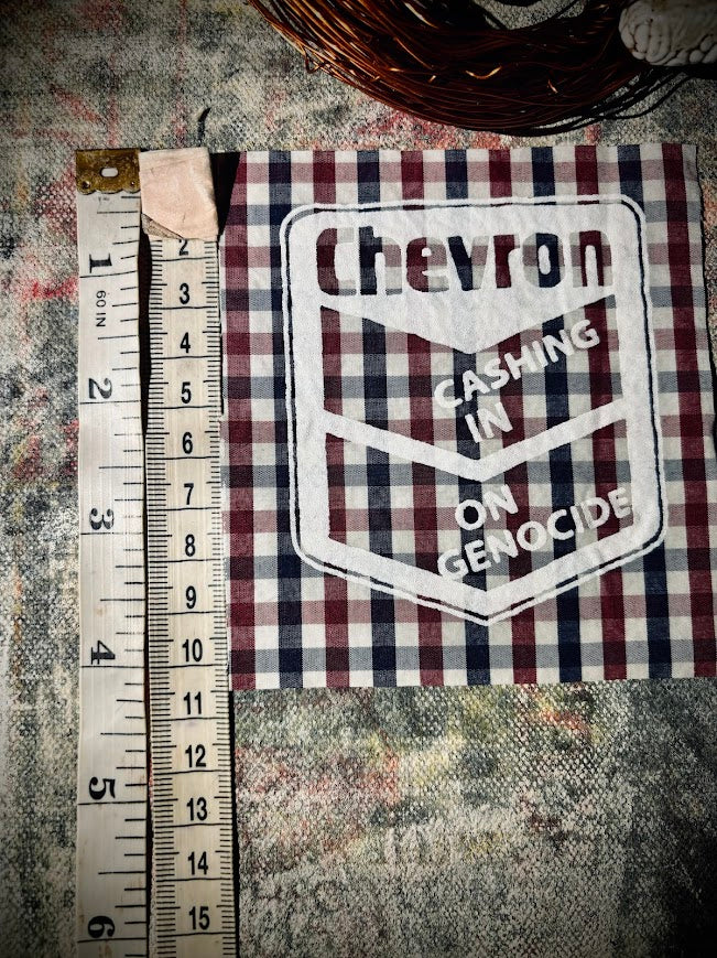 Chevron: cashing in on genocide patch.