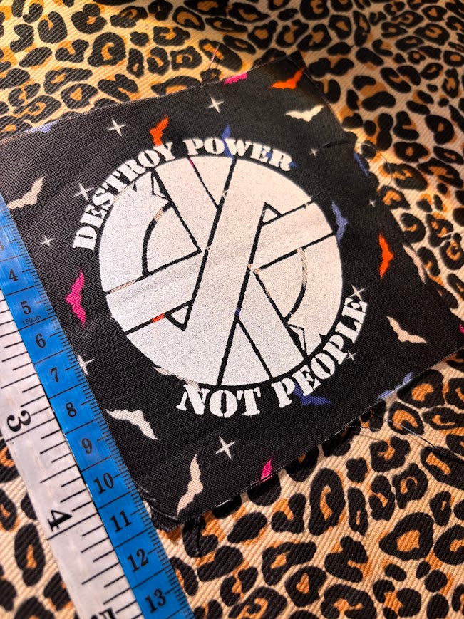 Crass destroy power not people sew on patch