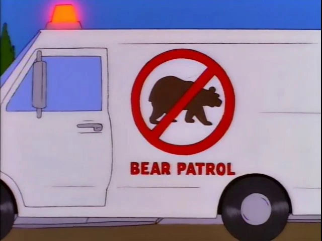 Let the bears pay the bear tax (I pay the Homer tax) tiny obscure Simpsons reference patch