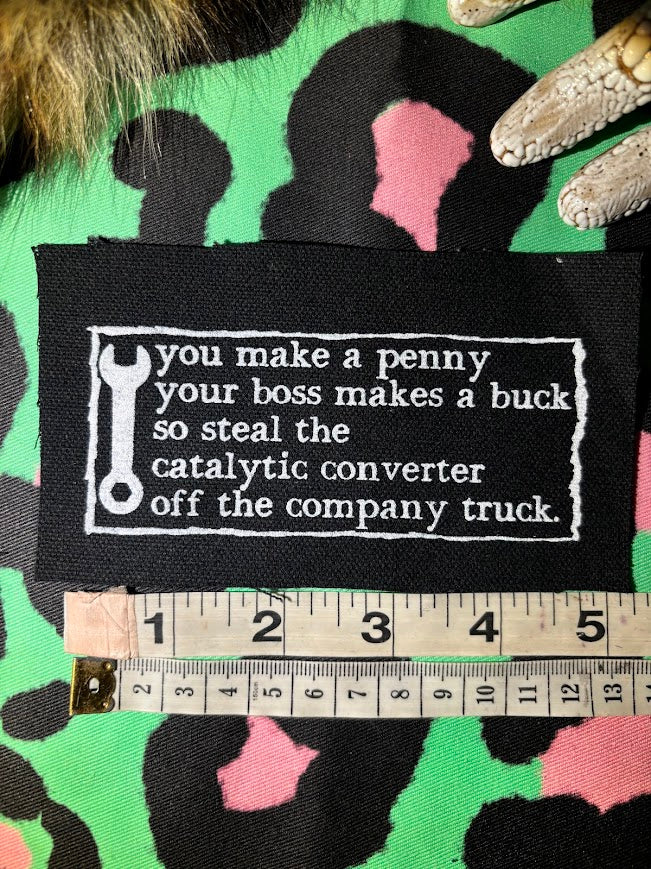 Anti work poem sew on patch