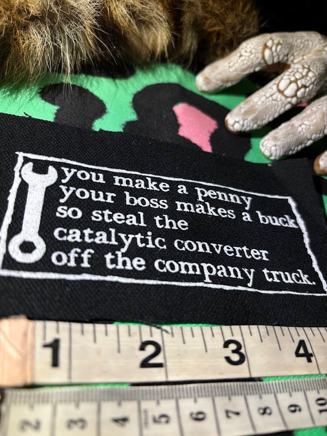 Anti work poem sew on patch