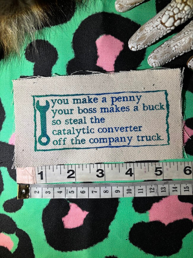 Anti work poem sew on patch