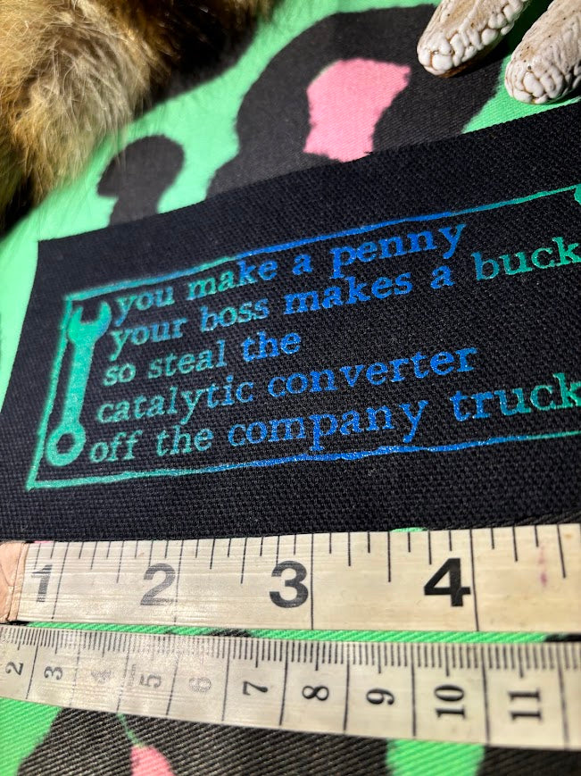 Anti work poem sew on patch