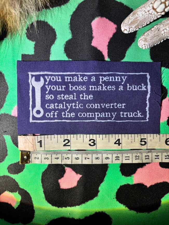 Anti work poem sew on patch