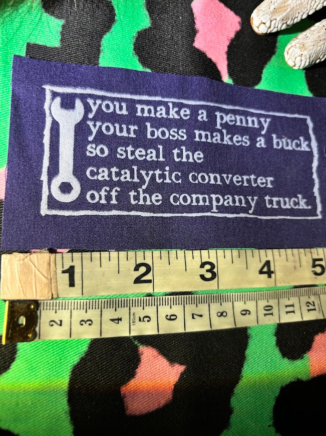 Anti work poem sew on patch