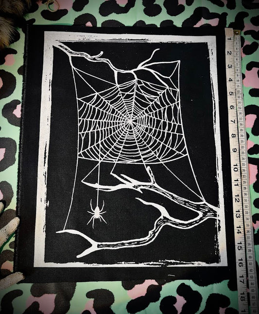 large spider web back patch.