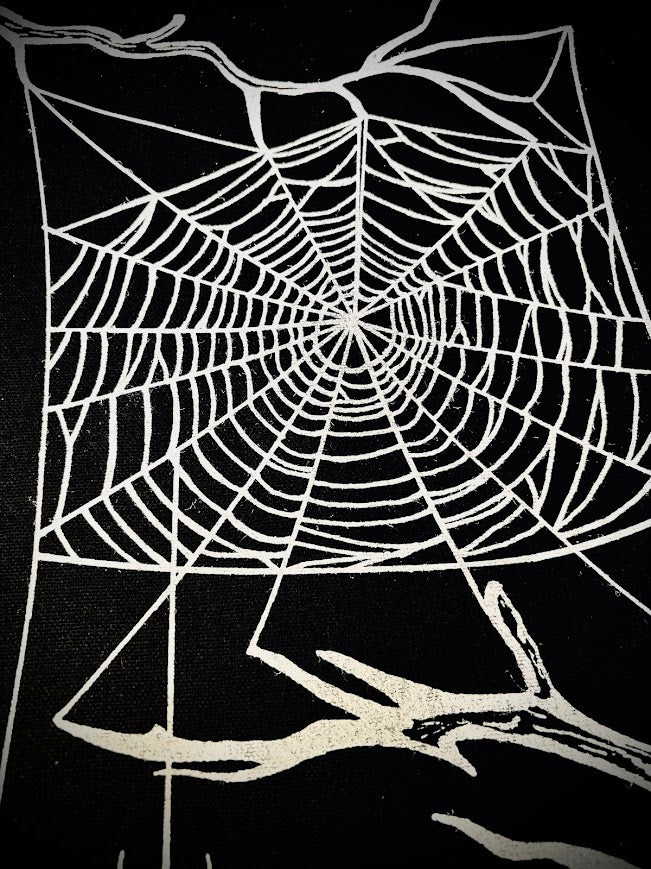 large spider web back patch.