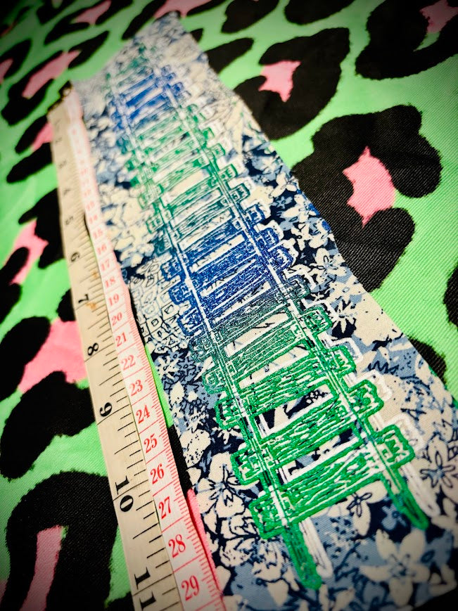 Train tracks crusty sew on patch. 11 inches long