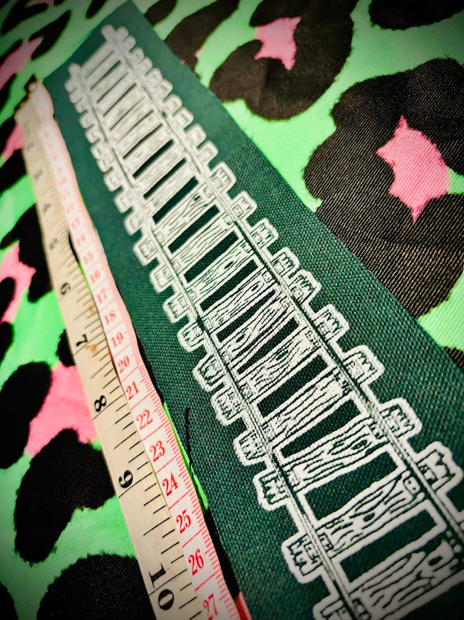 Train tracks crusty sew on patch. 11 inches long