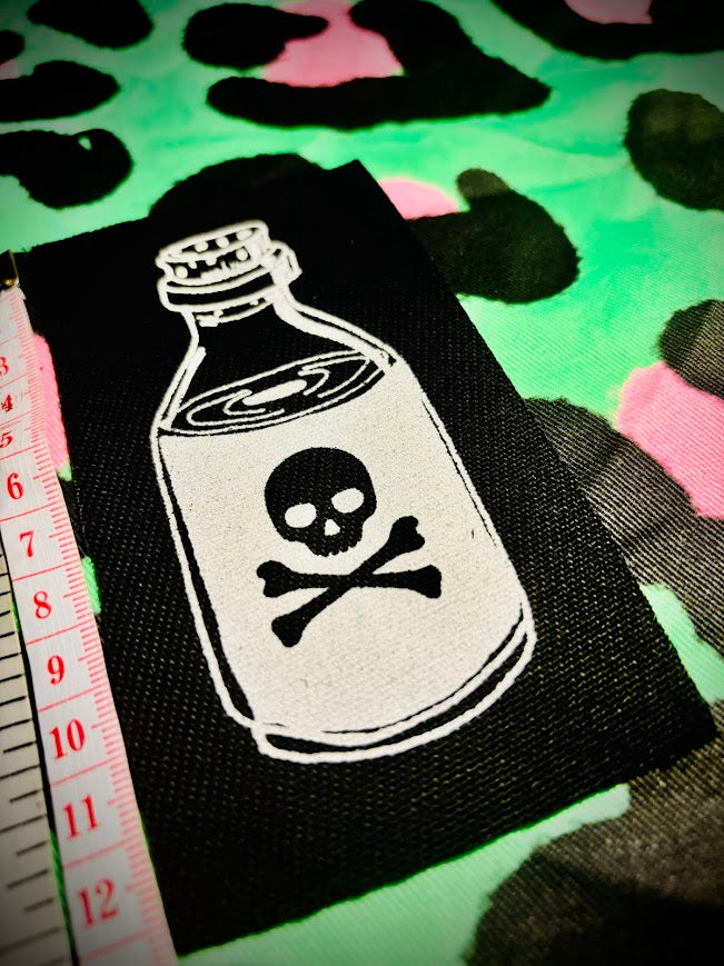 Little bottle of poison sew on patch