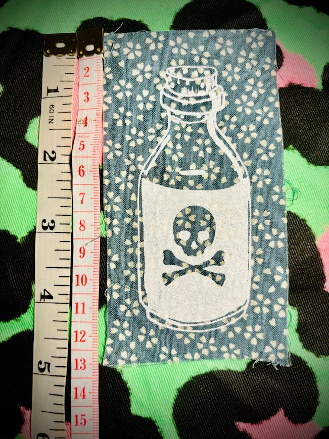 Little bottle of poison sew on patch