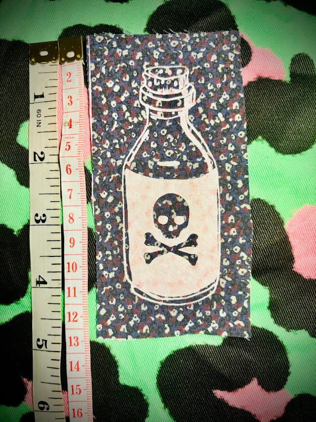 Little bottle of poison sew on patch