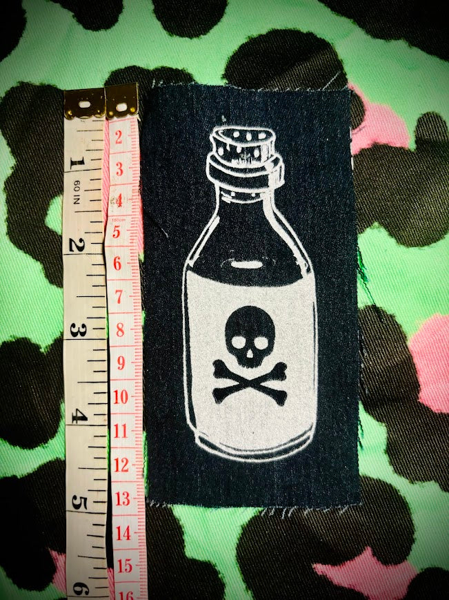 Little bottle of poison sew on patch