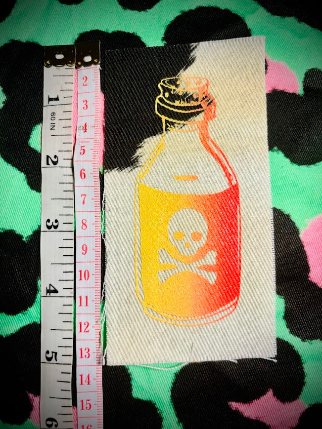 Little bottle of poison sew on patch