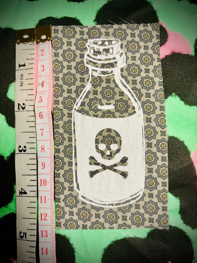 Little bottle of poison sew on patch