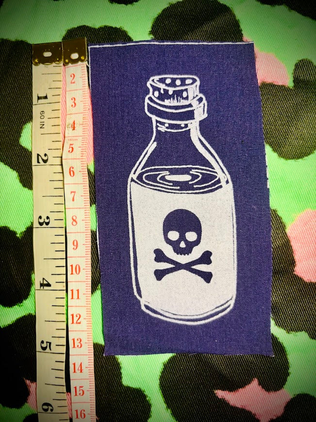 Little bottle of poison sew on patch