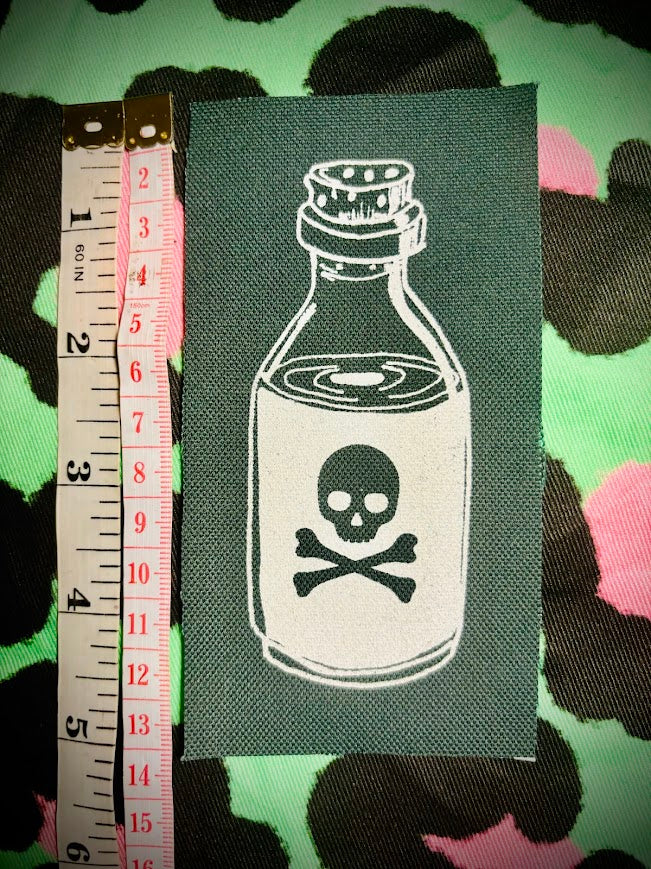 Little bottle of poison sew on patch