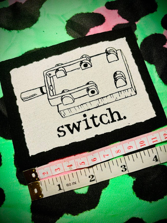 switch sew on patch. completely innocent patch. definitely not a double entendre or anything.