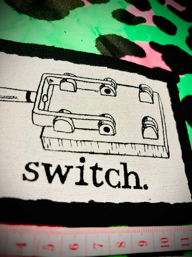 switch sew on patch. completely innocent patch. definitely not a double entendre or anything.