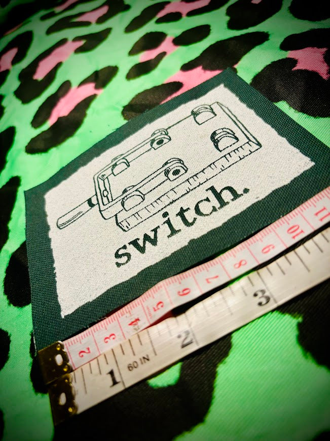 switch sew on patch. completely innocent patch. definitely not a double entendre or anything.