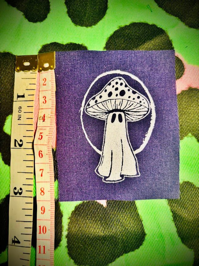 Tiny ghost mushroom patch