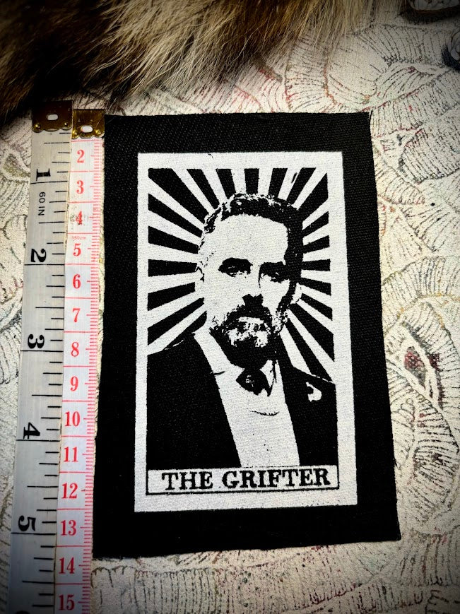 The Grifter tarot card sew on patch, featuring Jordan B Peterson