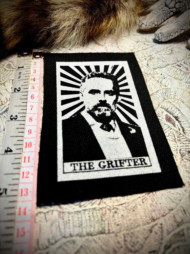 The Grifter tarot card sew on patch, featuring Jordan B Peterson