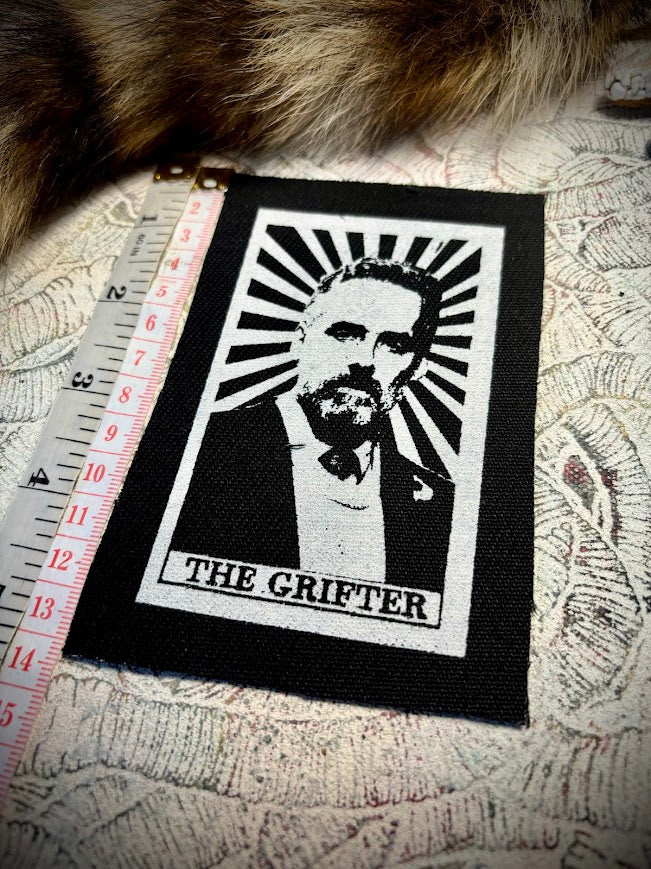 The Grifter tarot card sew on patch, featuring Jordan B Peterson