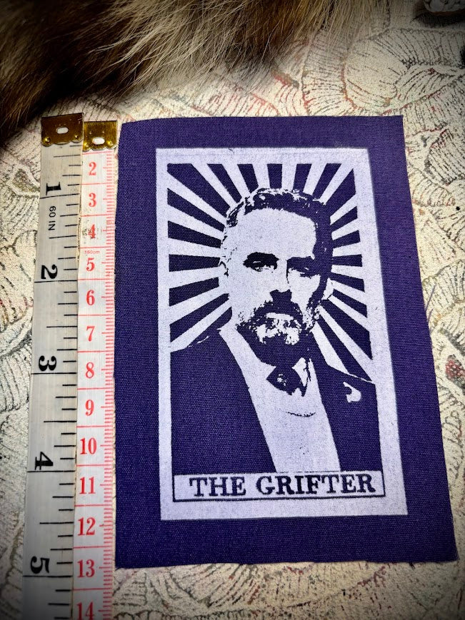 The Grifter tarot card sew on patch, featuring Jordan B Peterson