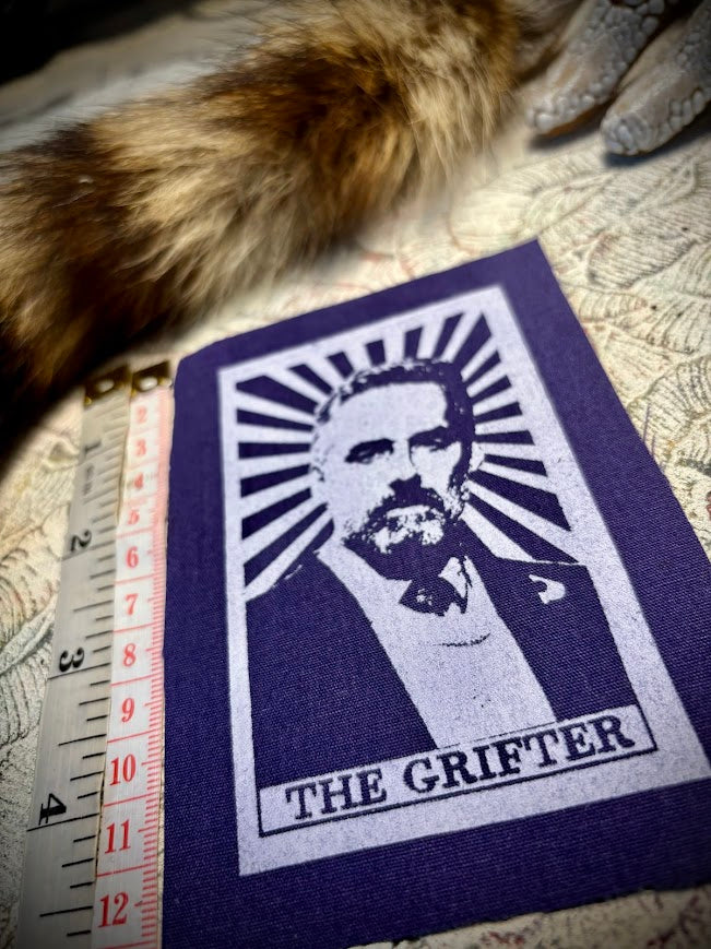 The Grifter tarot card sew on patch, featuring Jordan B Peterson