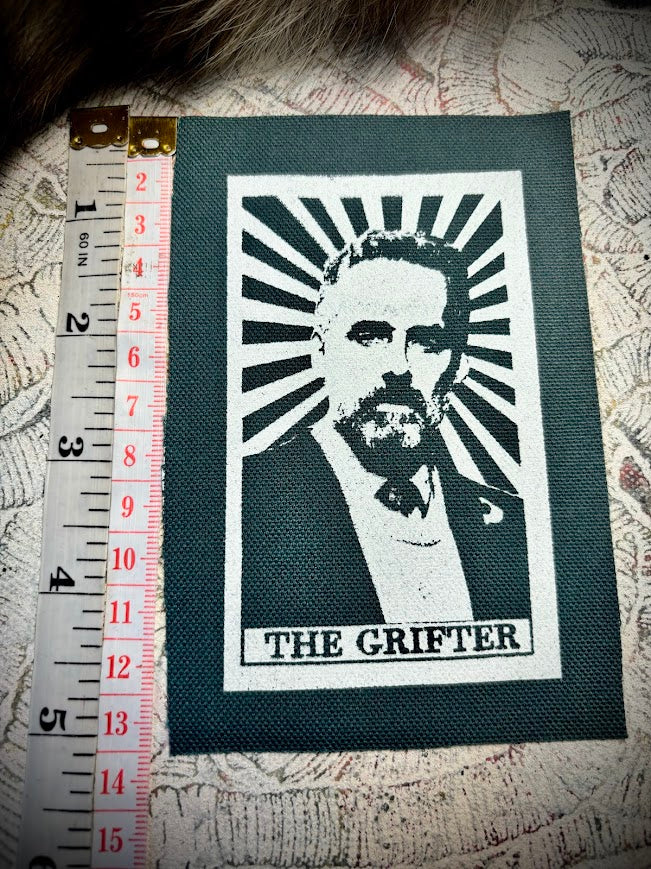 The Grifter tarot card sew on patch, featuring Jordan B Peterson