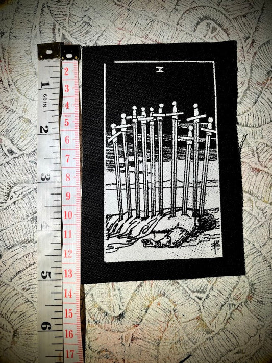 Ten of swords tarot sew on patch