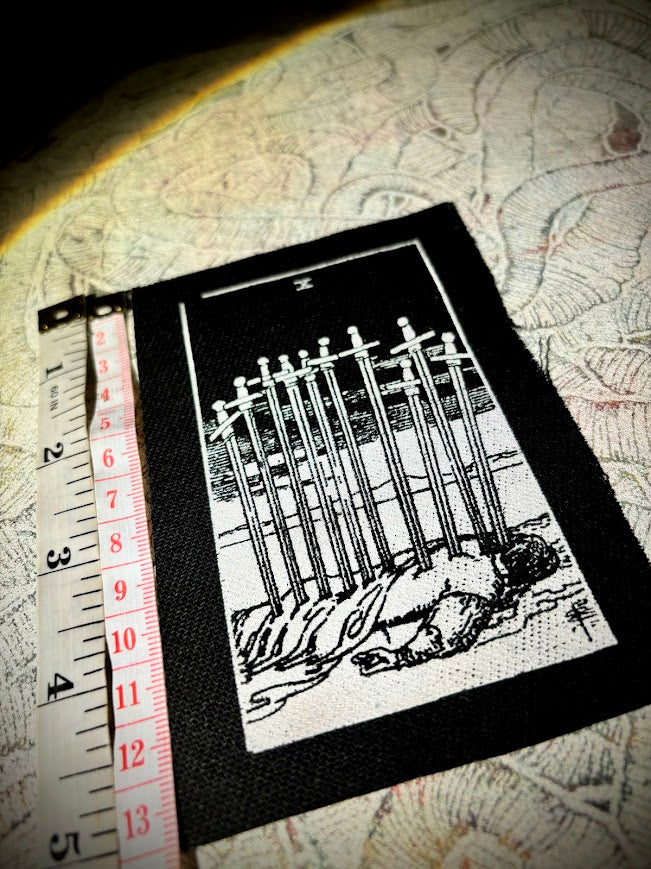 Ten of swords tarot sew on patch