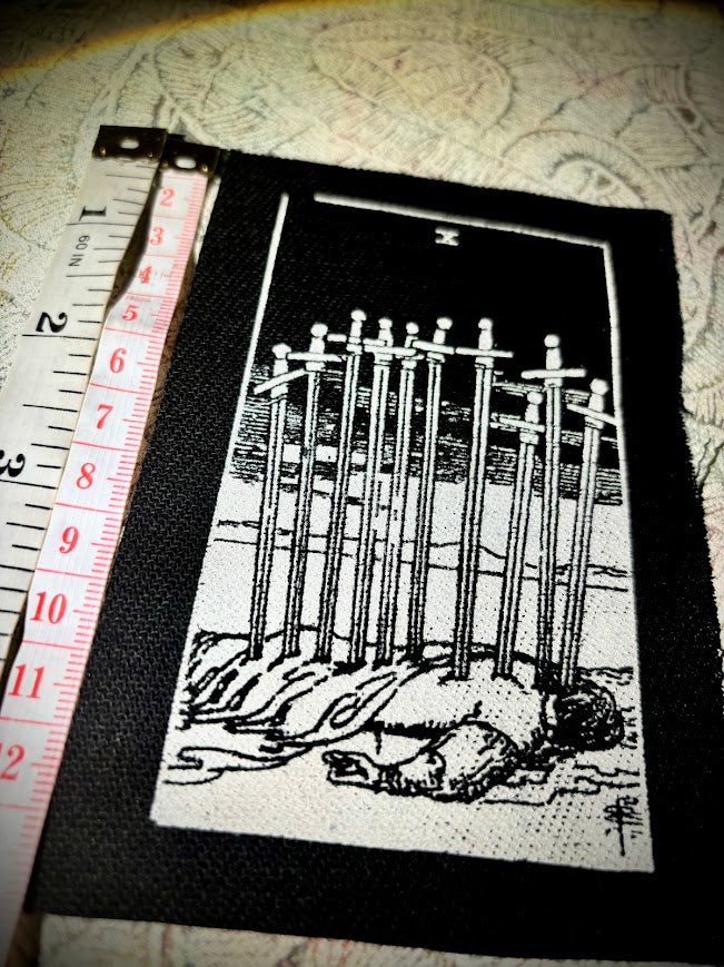 Ten of swords tarot sew on patch