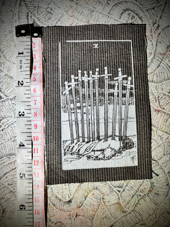 Ten of swords tarot sew on patch