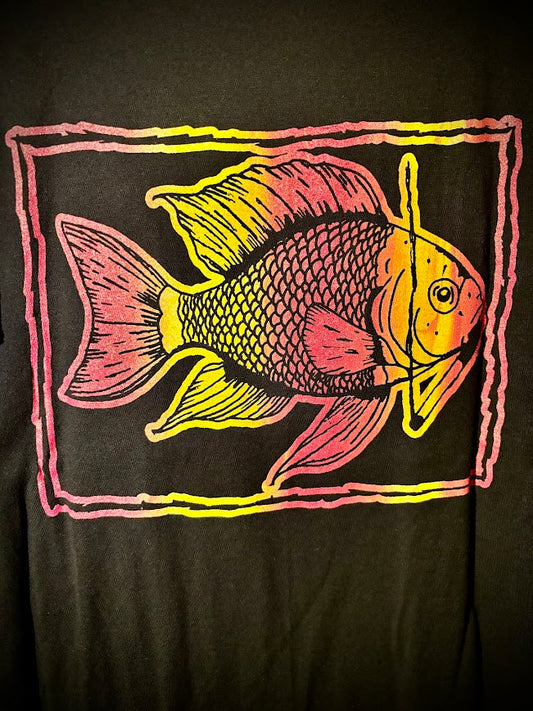 Fish smoking a cigarette on a t-shirt