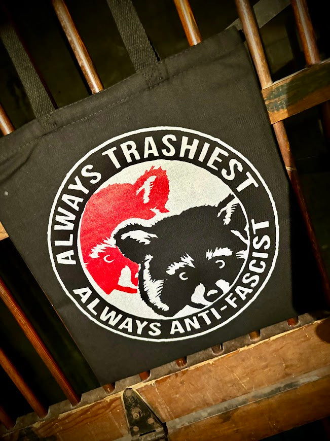 ANTIFA raccoons tote bag