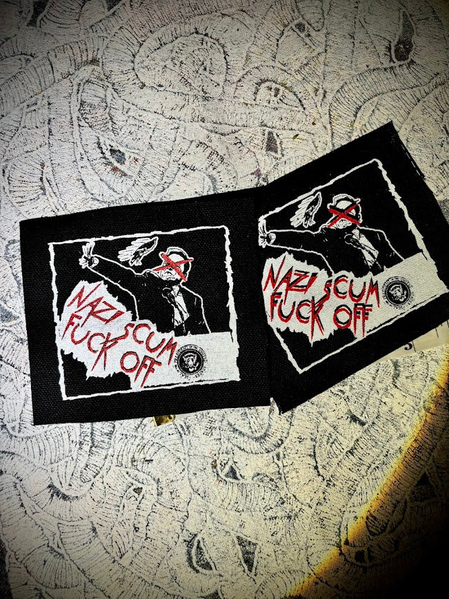 Fuck off Nazi scum patch feat. Elon Musk