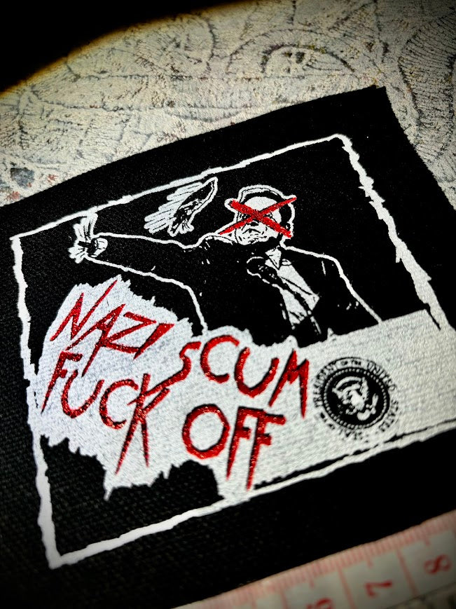 Fuck off Nazi scum patch feat. Elon Musk