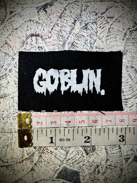 Goblin mini patch! small little patch that says goblin. for all those crusty punk and goth goblins out there.