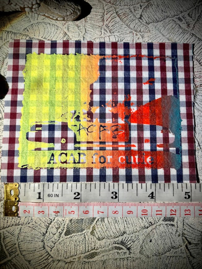 ACAB for Cutie sew on patch with burning cop car