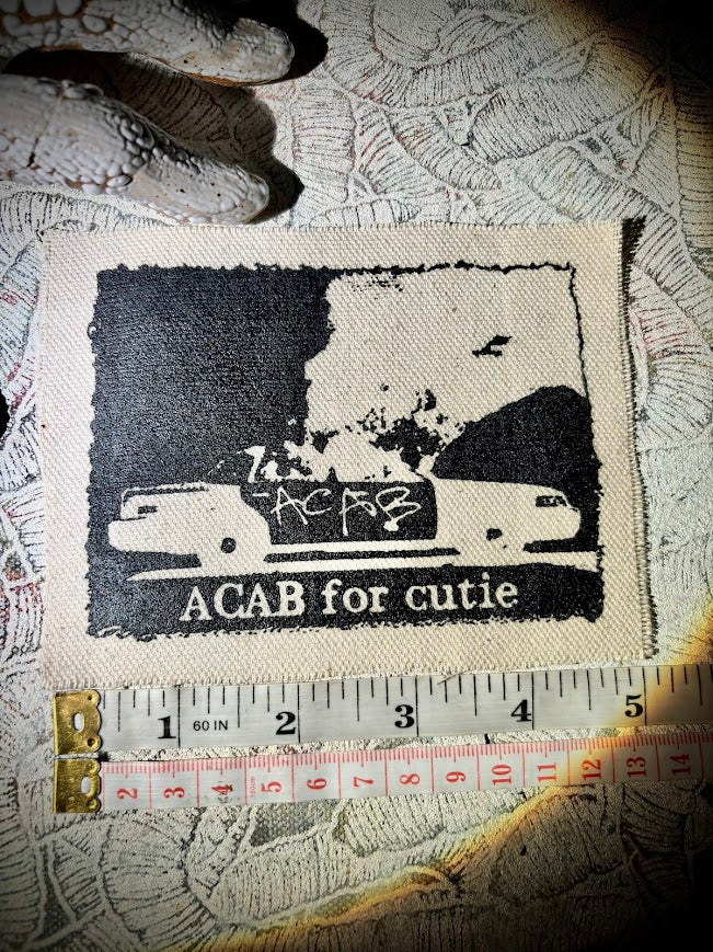 ACAB for Cutie sew on patch with burning cop car