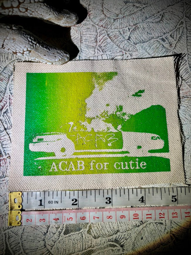 ACAB for Cutie sew on patch with burning cop car