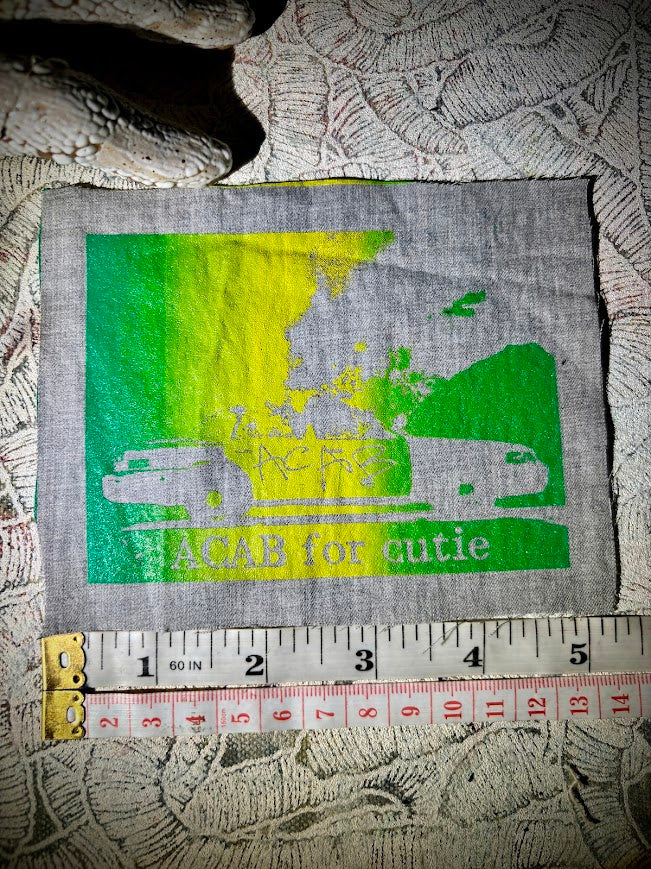 ACAB for Cutie sew on patch with burning cop car