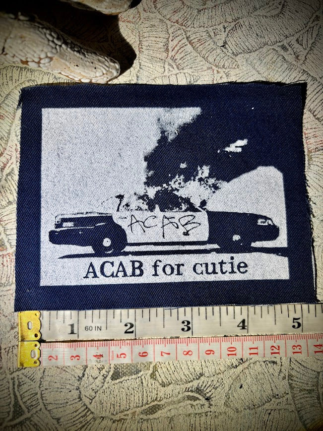 ACAB for Cutie sew on patch with burning cop car