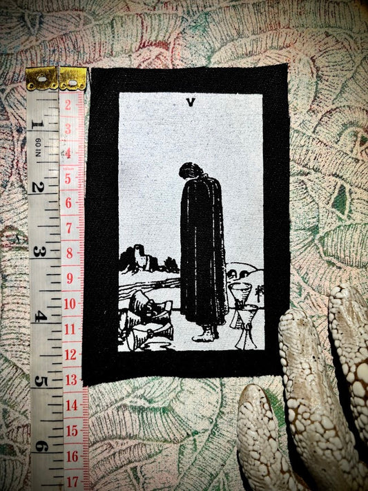 5 of cups tarot card sew on patch