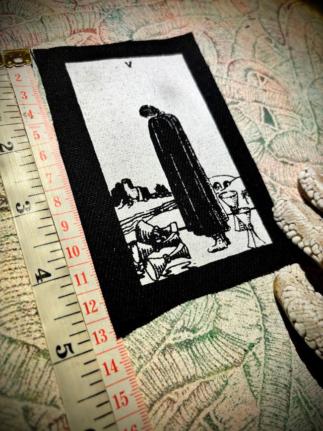 5 of cups tarot card sew on patch